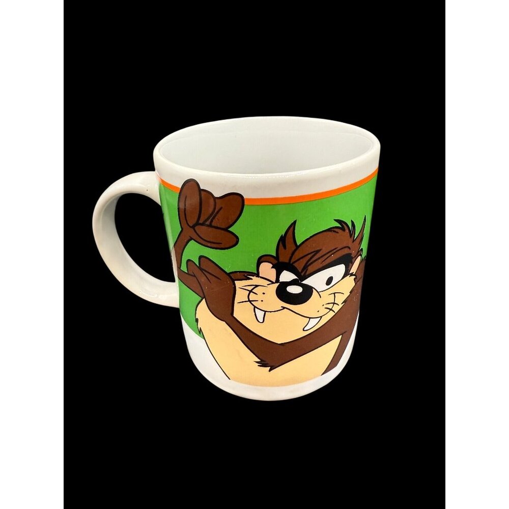 Vtg 1999 Gibson Looney Tunes Taz Tazmanian Devil White 11oz Ceramic Coffee Mug